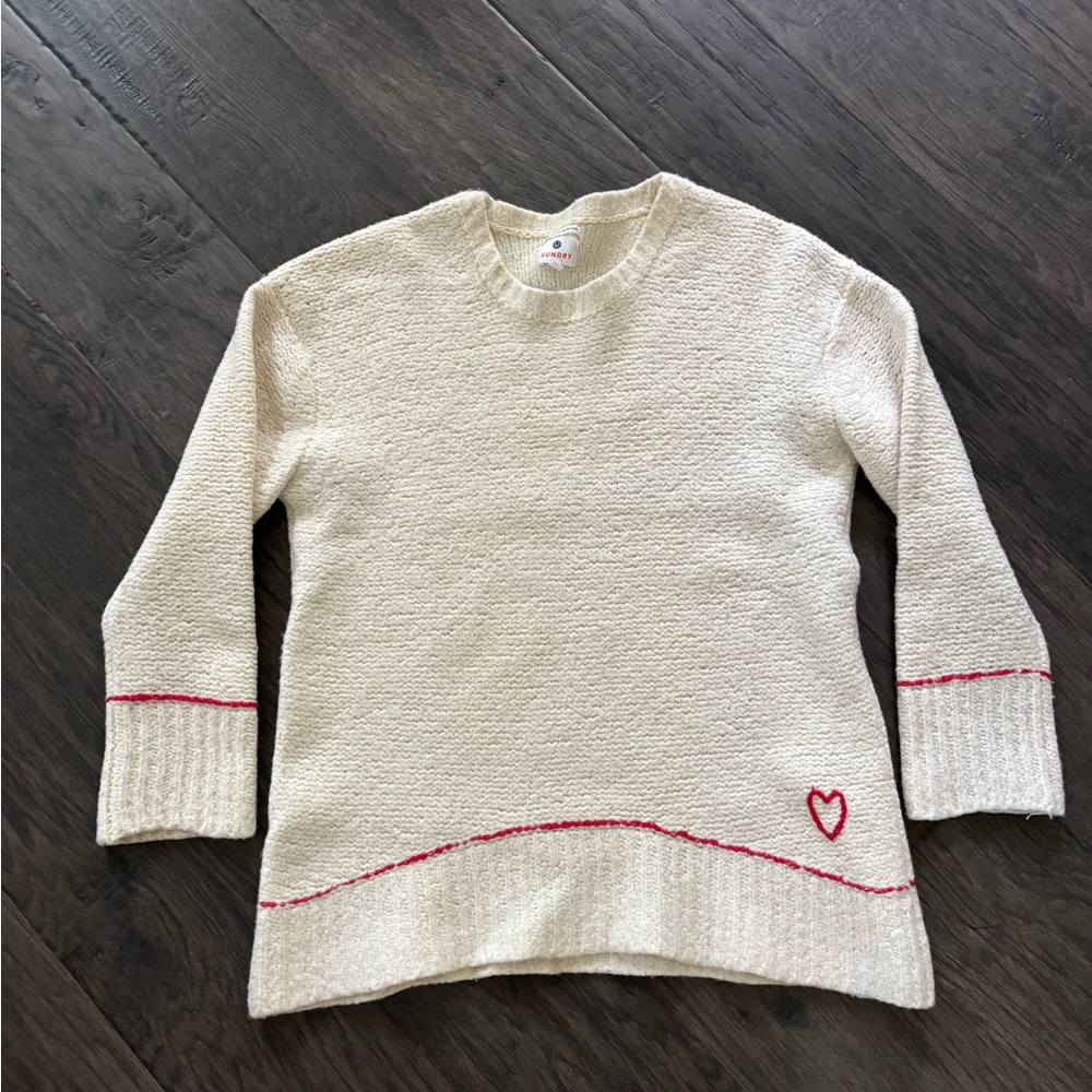 Sundry Heart Embroidered Sweater